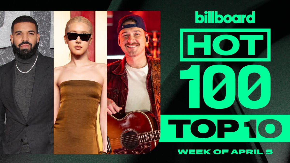 Here’s this week’s #Hot100 top 10 reveal (chart dated April 5, 2025) 📈 Watch now for the big #BillboardNews countdown to No. 1.