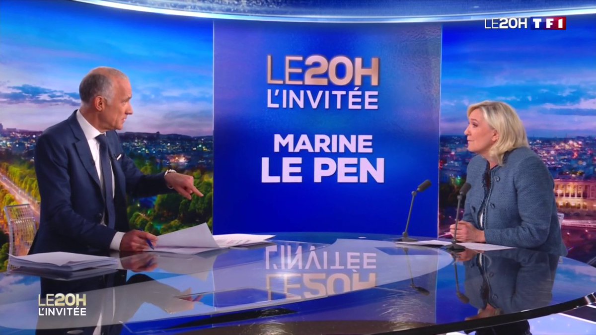 🔴 Marine Le Pen (Marine Le Pen), invitée du JT de 20H 🗣️ "Jordan Bardella est un atout formidable pour le mouvement. J'espère que nous n'aurons pas à user de cet atout plus tôt qu'il n'est nécessaire. En attendant je suis combattive, je ne vais pas me laisser éliminer."