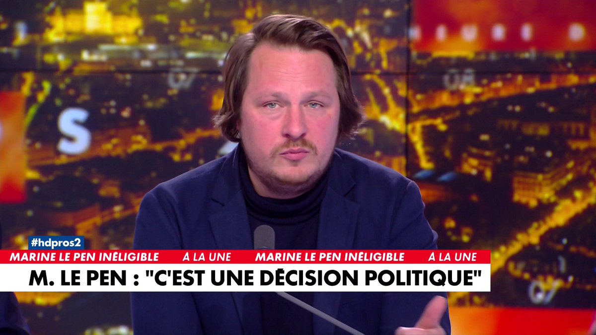 «Si c'était arrivé à Jean-Luc Mélenchon, nous serions tout autant choqués», lance Geoffroy Lejeune, journaliste, en réaction à la condamnation de Marine Le Pen à cinq ans d'inéligibilité, dans #HDPros2