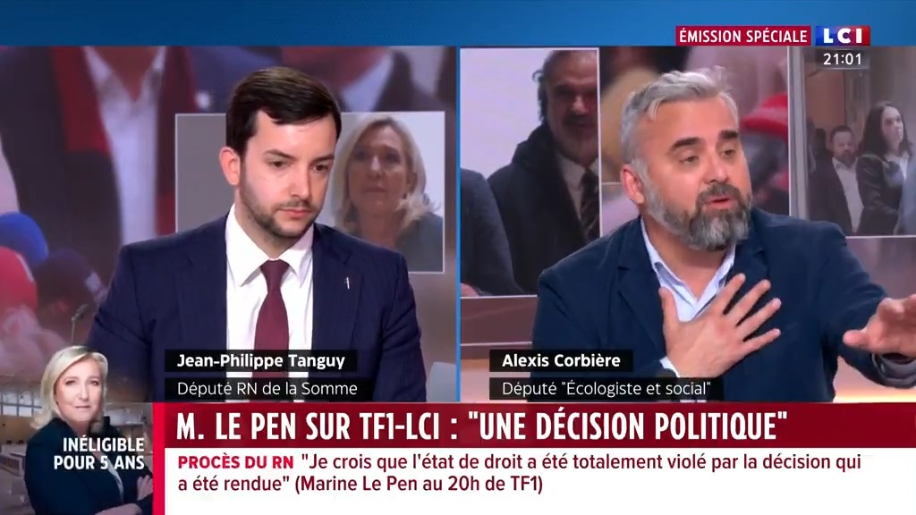 Marine le Pen politise la décision de justice et joue la victime alors qu'elle est coupable ! On parle d'un système qui a détourné plus de 4 millions d'euros d'argent public. Enfin, il est bon de rappeler que qu’elle-même était pour des peines d'inéligibilité à vie ! #LCI