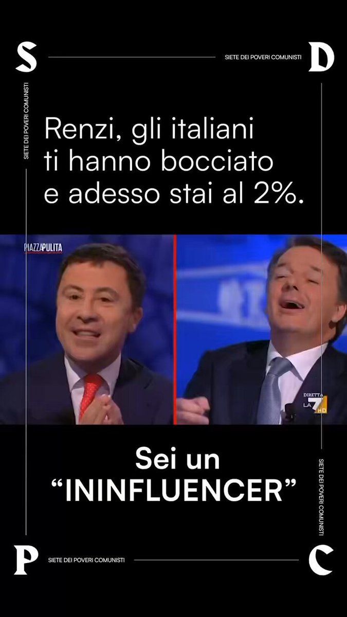 Italia viva non supera il 2% neppure se sta tutta la notte sotto carica.