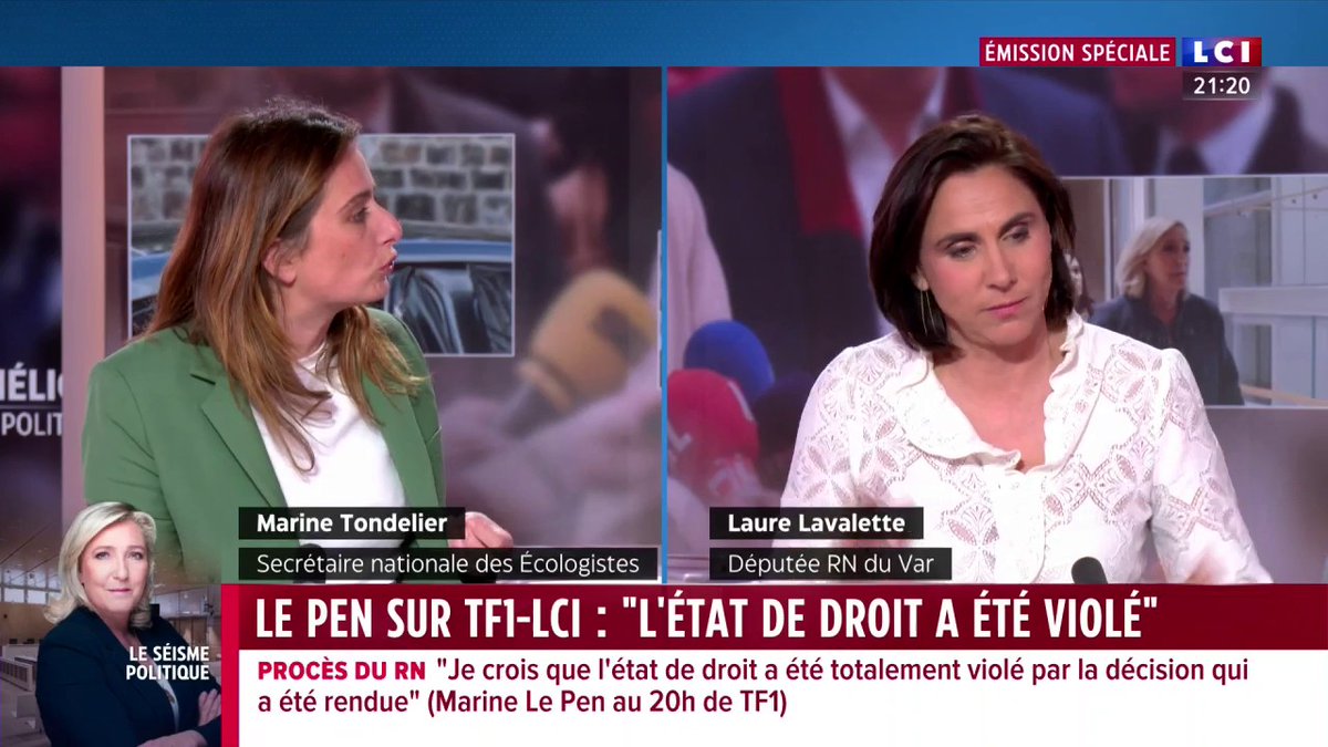 🔴 Marine Le Pen condamnée à 5 ans d'inéligibilité immédiate 🗣️ Marine Tondelier (Marine Tondelier), invitée de Darius Rochebin : "Marine Le Pen s'est privée elle-même de la présidentielle. Elle a détourné 4,1 millions d'euros d'argent public."