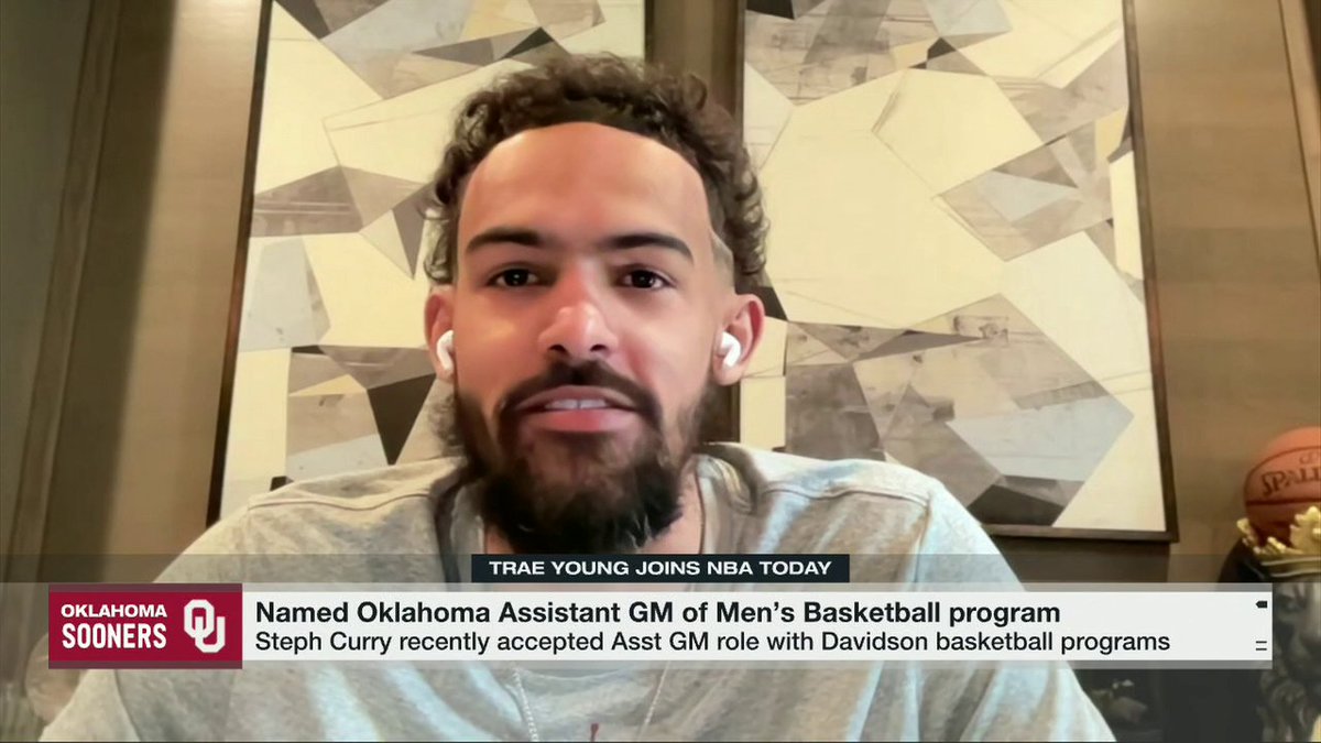 Trae Young has accepted a role with Oklahoma as an assistant GM for the men's basketball program, he announced on NBA Today with Malika Andrews. Making a difference with his alma mater 👏