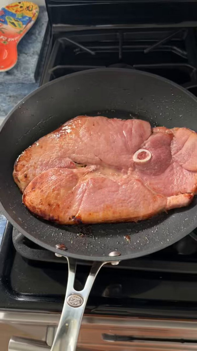 If you listen closely, you can hear a small dollop of "hot ham juice" jump out of the pan and hit the floor... What you can't hear is the happy French bulldog who immediately ran in and licked the kitchen floor clean. You Gotta Try This
