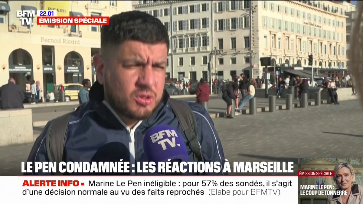 💬 "C'est fini cette époque où le politicien ne risquait rien" Des Marseillais réagissent à la condamnation de Marine Le Pen