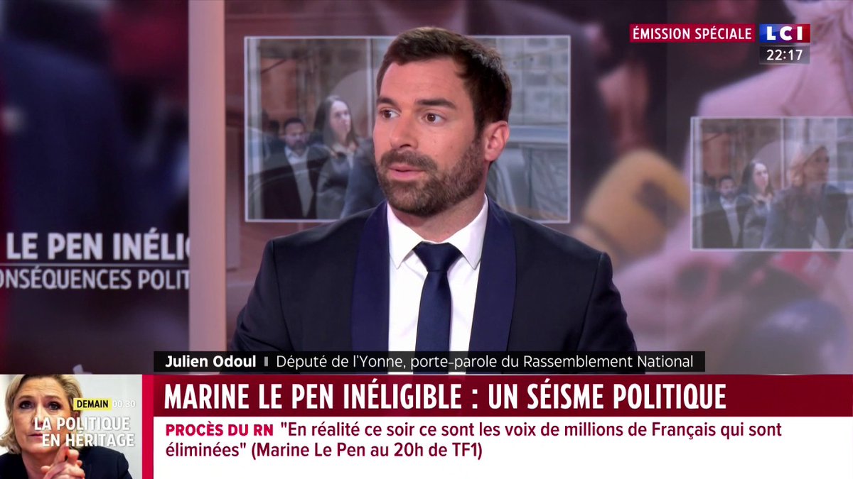 🔴 Affaire des assistants de parlementaires européens 🗣️ Julien Odoul (Julien ODOUL), invité de Darius Rochebin : "Je suis présumé innocent. J'ai décidé de faire appel. Je suis en colère pour ma démocratie qui est malade."