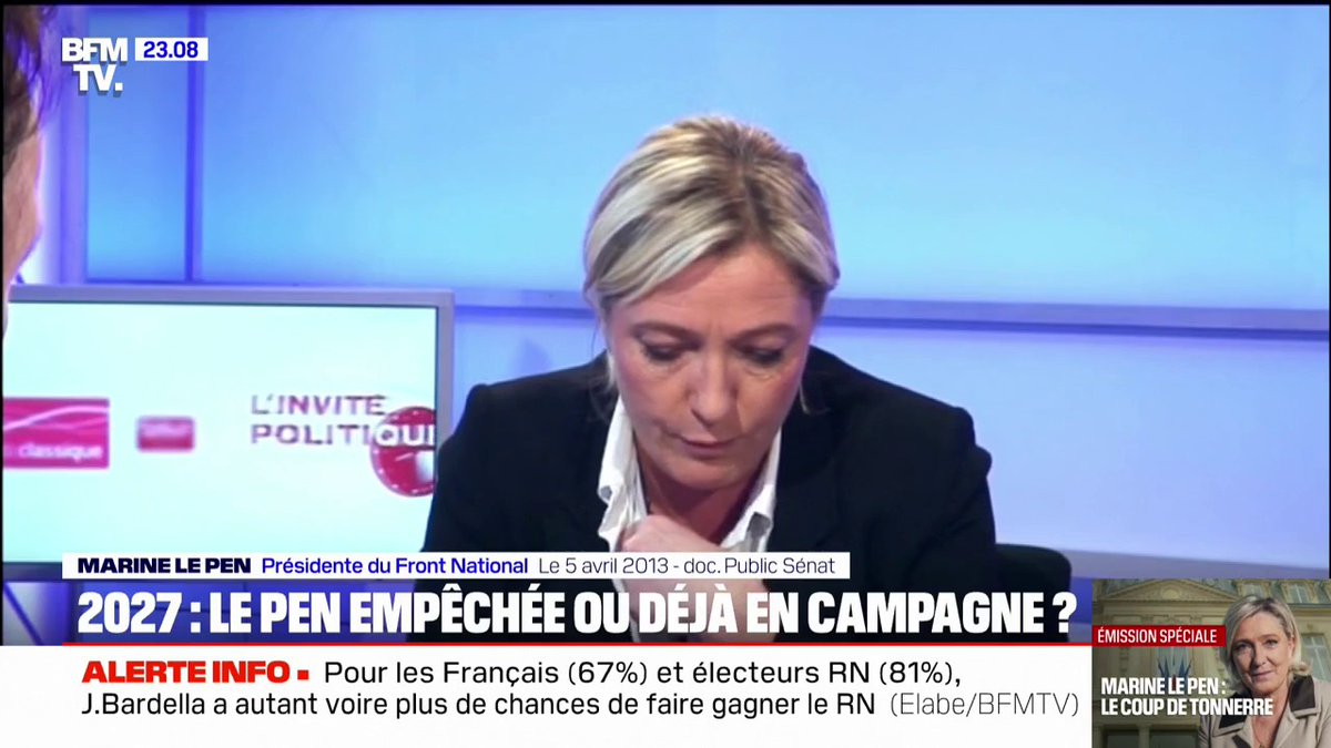💬 "Quand allons-nous mettre en place l'inéligibilité à vie pour tous ceux qui ont été condamnés ? Les propos de Marine Le Pen en 2013 ⤵️