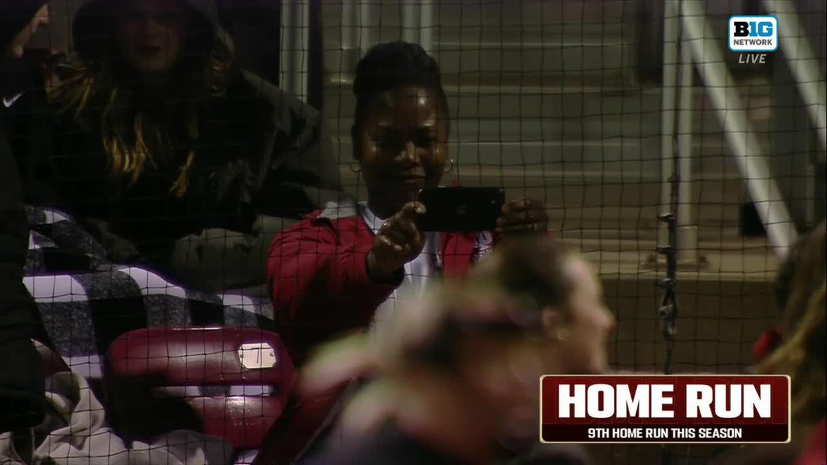 This family moment was everything 🤩 Brianna Copeland's mom was FIRED UP after capturing her daughter's second HR for Indiana Softball ‼️ #B1GSoftball x Brianna