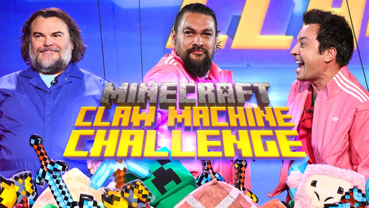 Minecraft Claw Machine Challenge w/ Jack Black &amp; Jason Momoa 🟩 #FallonTonight #MinecraftMovie