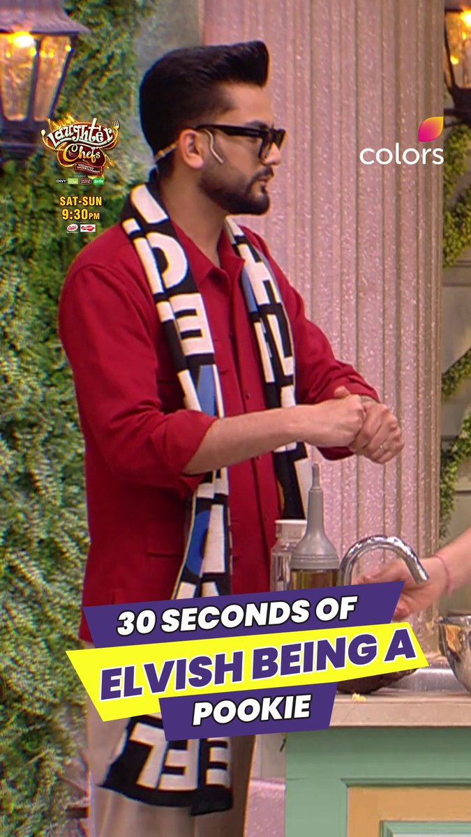 Elvish in his pookie era is our favorite genre. 😍 Dekhiye #LaughterChefs - Unlimited Entertainment, Sat-Sun raat 9:30 baje sirf #Colors aur JioHotstar par. #RubinaDilaik #AbhishekKumar #ElvishYadav