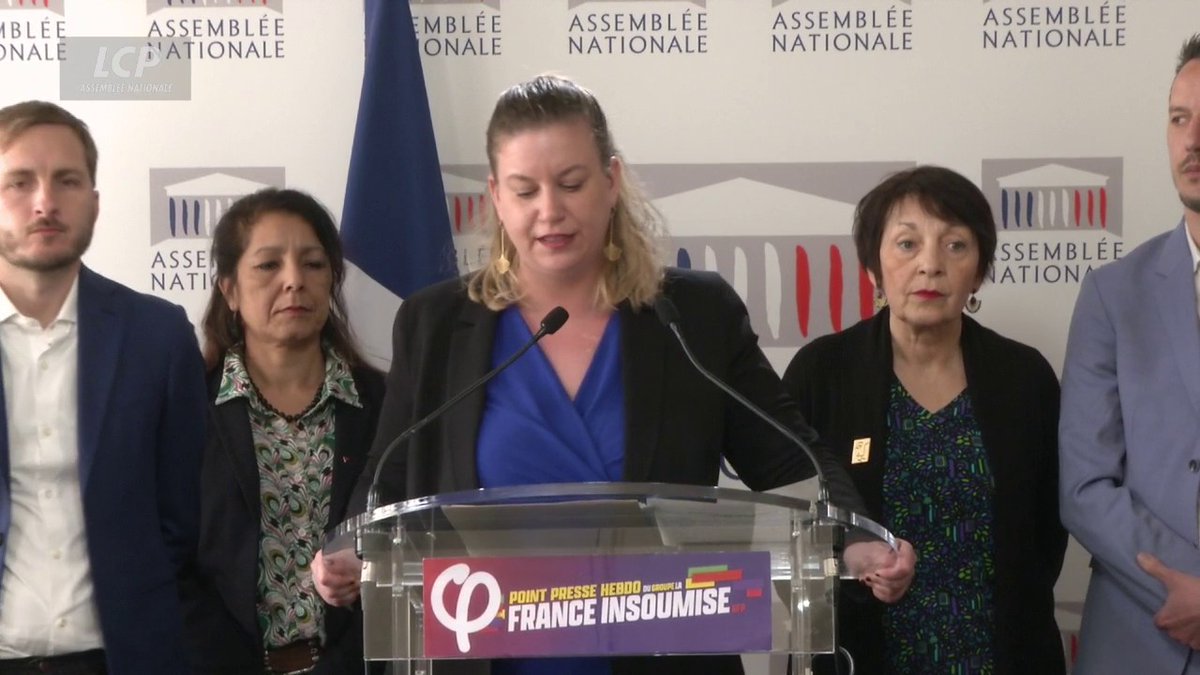 Condamnation de Marine Le Pen : "Je trouve inacceptable que la magistrate soit aujourd'hui sous protection policière", déclare la présidente du groupe LFI Mathilde Panot, qui dénonce "les méthodes de l'extrême droite". #DirectAN