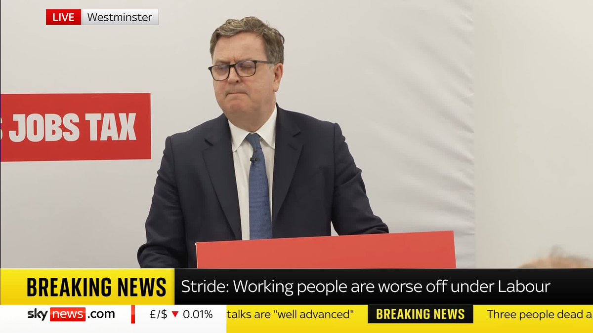 'We will all end up poorer thanks to Labour's mismanagement and broken promises. We simply cannot afford Labour.' Shadow chancellor Mel Stride critiques the government as the cost-of-living crisis continues despite the national living wage increase.
