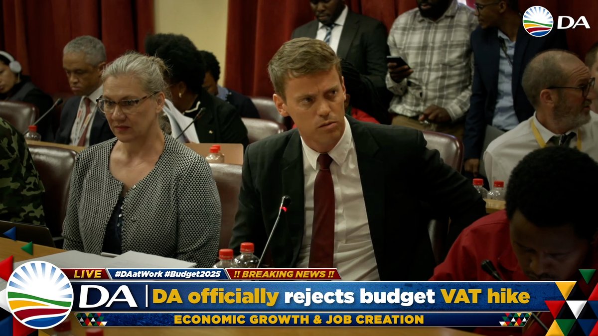 🚨 BREAKING NEWS: The DA has officially tabled an amendment to reject the ANC's VAT budget. This is a significant step in the fight to protect poor South Africans by prioritising economic growth and jobs.
