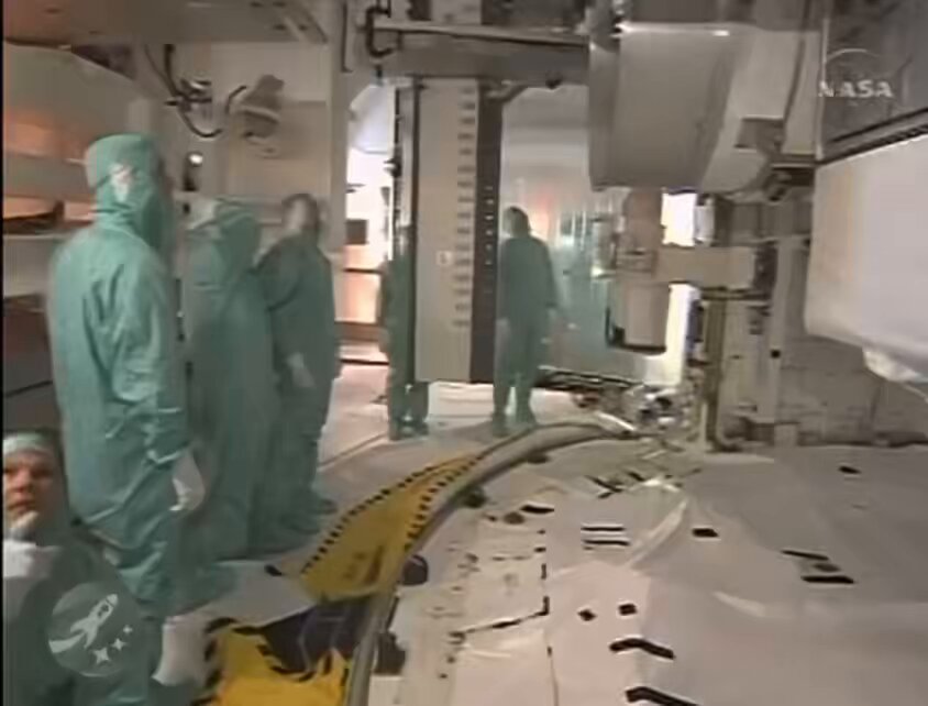 Spacecraft are hypersensitive to contamination and with the Space Shuttle's sensitive electronics, life support, and launch systems, NASA didn't want to take any chances on a stray hair or skin particle causing a problem. By the time our STS-119 crew performed our launch dress rehearsal (or terminal countdown demonstration), the closeout crew had already scrubbed the orbiter clean so we wore these cleanroom or 'bunny' suits to help preserve the sterile environment.