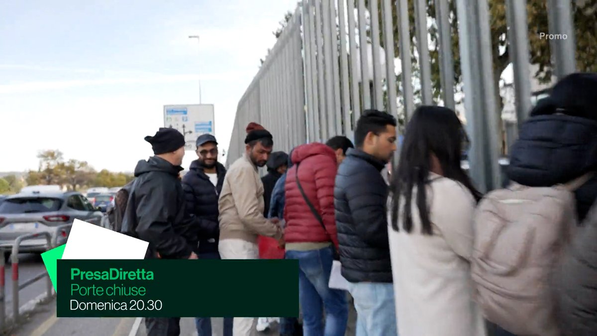 #Immigrati costretti a file incivili davanti alle questure per il permesso di soggiorno, irregolari per colpa della #legge, costretti a lavorare in nero, senza casa, senza #diritti. 📌 #PresaDiretta “PORTE CHIUSE” DOMENICA alle 20.30 su #Rai3 e #RaiPlay.
