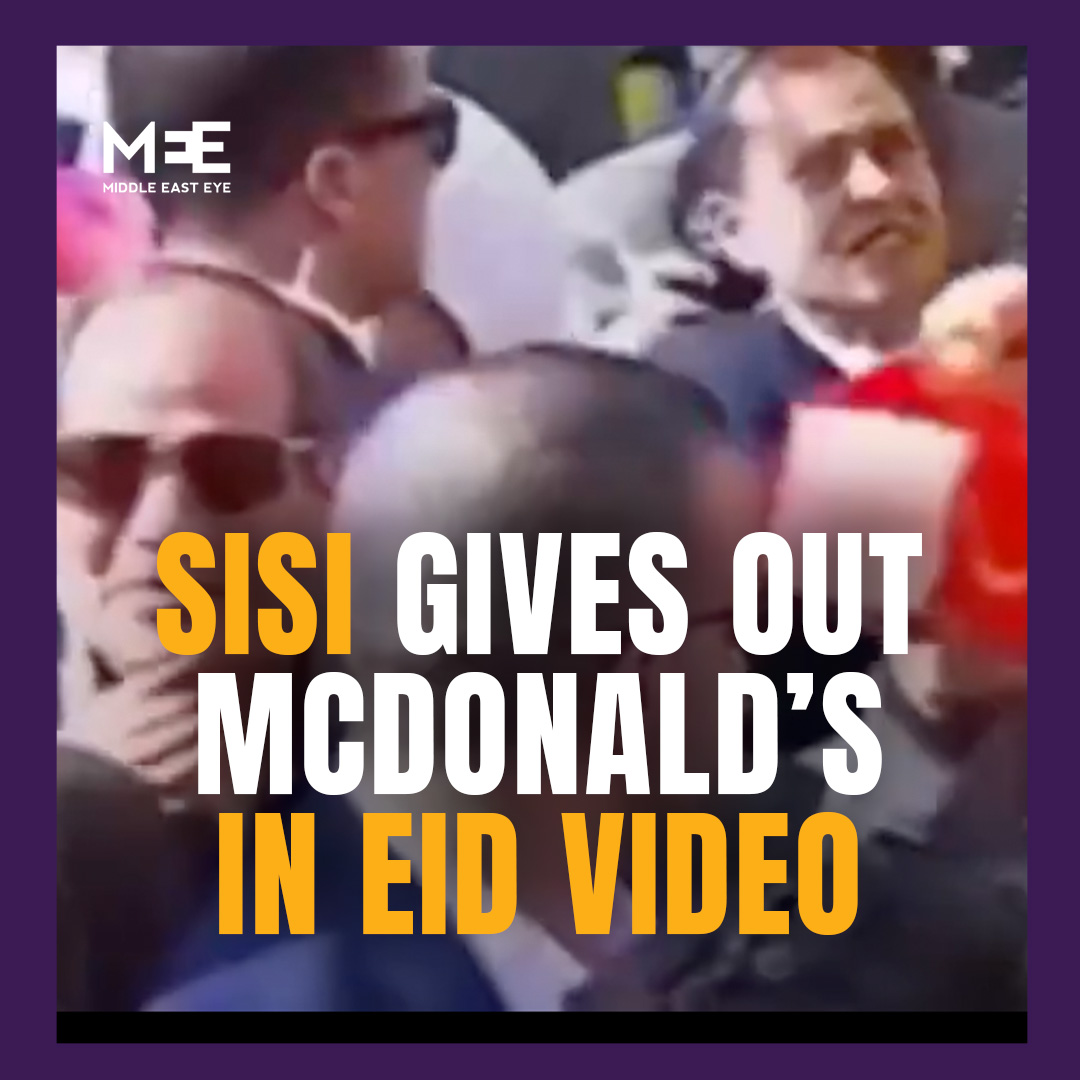Egypt's President Abdel Fattah el-Sisi was filmed handing out Mcdonald's meals in a promotional Eid video on Monday. After the video sparked criticism given the widespread boycott of the brand over Israel's war on Gaza, Egypt's presidency removed it from its Eid broadcast.