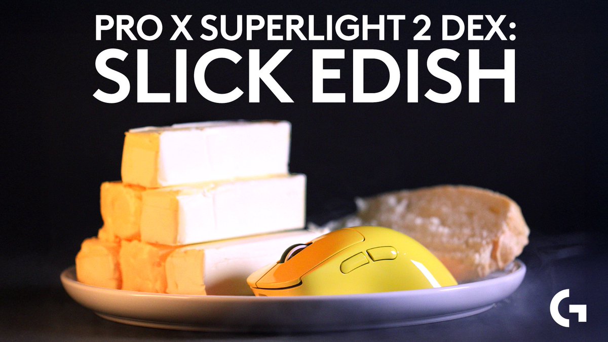 Caution: Extreme butter drippage ahead Say hello to your new secrete weapon: the PRO X SUPERLIGHT 2 DEX: SLICK EDISH 🧈 Zero-resistance flicks 🧈 Drip-regulated tech 🧈 Esports-grade precision Tag your butter half—because smooth plays are better together.