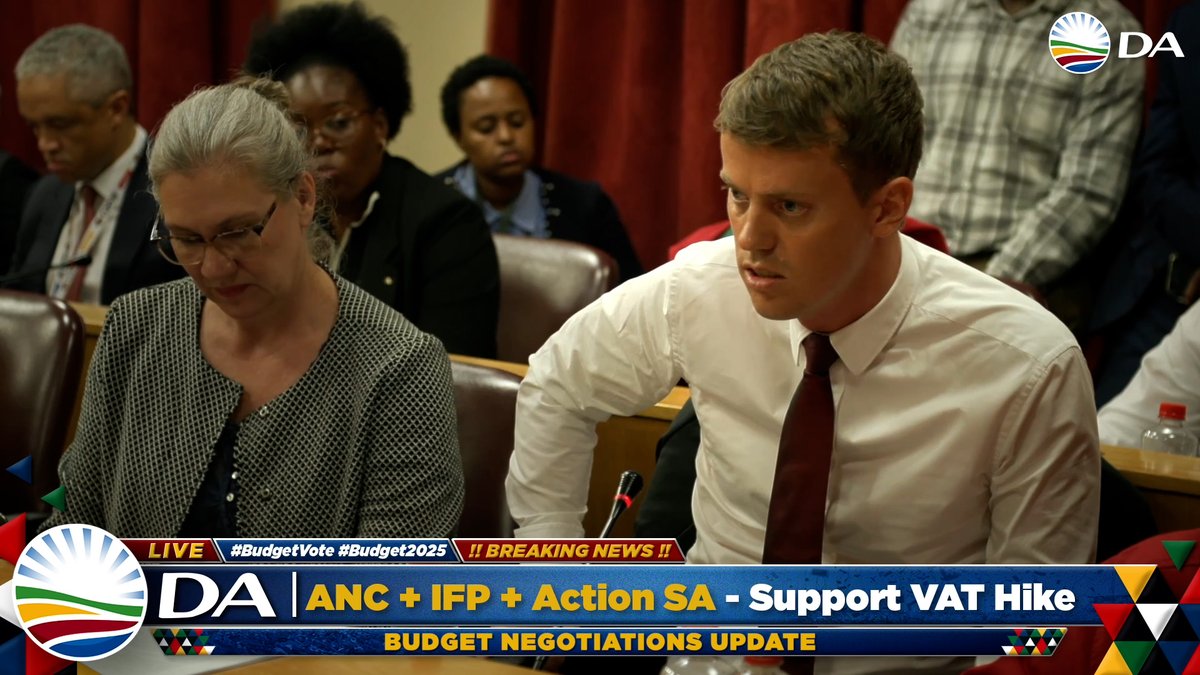 📺 ActionSA has agreed to pass a 1% VAT hike with the ANC and signed a blank cheque to continue wasting public funds without review. This is a betrayal of the people who cannot afford a VAT hike. The DA tabled solutions for economic growth and jobs: