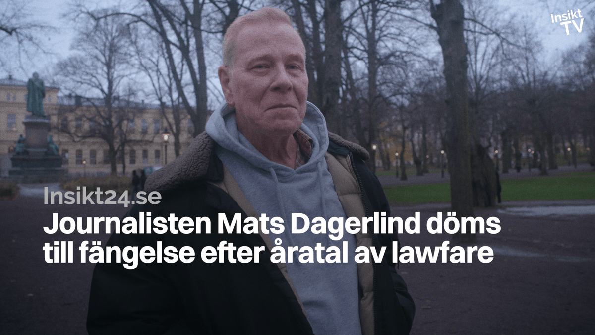 Sverige fängslar Samnytt-journalisten Mats Rune Dagerlind 🇸🇪 🇮🇱 ▹ Se videointervju och läs mer om fallet här: ▹ Stöd Insikt24 genom att swisha 350 kronor till 123 524 6871 för en halvårsprenumeration, där du märker betalningen med din mejladress.
