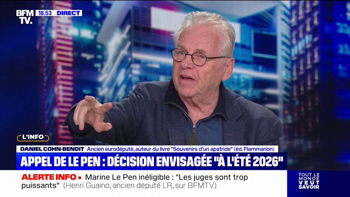 💬 "C'est un piège" Daniel Cohn-Bendit, ancien eurodéputé, réagit à la décision envisagée par la cour d'appel à "l'été 2026" pour le procès des assistants parlementaires