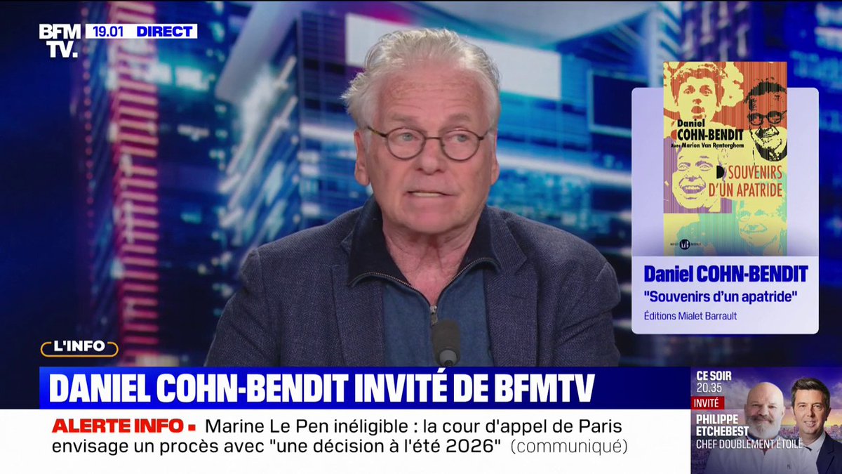 Procès RN: "Il y a une dérive mentale de beaucoup d'hommes et de femmes politiques", affirme Daniel Cohn-Bendit, ancien eurodéputé