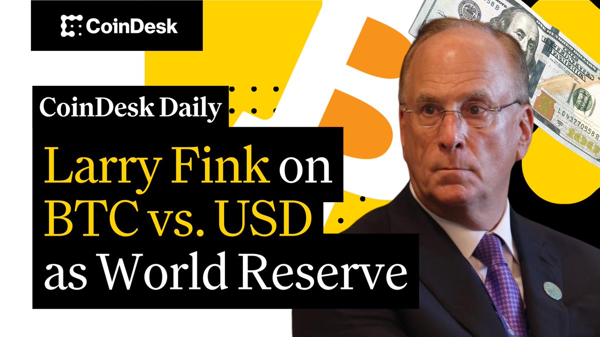 🗞️ Bitcoin could disrupt USD’s role as world reserve: BlackRock CEO 🗞️ Criminals flee to bitcoin as monero liquidity dries up: Chainalysis 🗞️ Ethereum surpasses Solana on DEXs in March as memecoin market fades More with Christine Lee on "CoinDesk Daily." 🔗👇