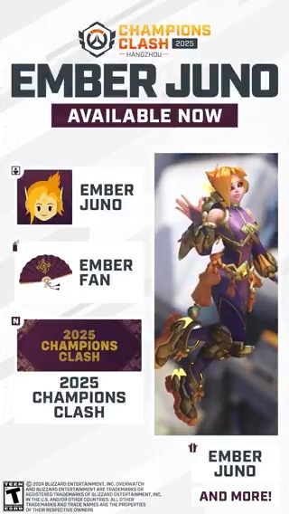 We're bringing the heat with our first #OWCS2025 Live Event! Read our #ChampionsClash25 Viewers' Guide to learn about: 📅When and where to watch 🔥The Ember Juno Crowdfunding Bundle 🏮Three days of category-wide drops 👀And more!