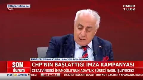CHP'nin başlattığı imza kampanyası... Cezaevindeki Ekrem İmamoğlu'nun adaylık süreci nasıl işleyecek? Akademisyen ve Hukukçu Prof. Dr. Prof.Dr.Selami Kuran #OlaylarveGörüşler'de yorumladı.