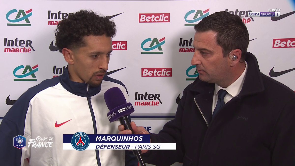 🇫🇷🏆 #CoupeDeFrance 💬 Marquinhos (Paris Saint-Germain) : "Cette équipe de Dunkerque était très courageuse... C'est la fin de saison que l'on voulait avoir, il faut ne pas se relâcher maintenant" #USLDPSG #CDF