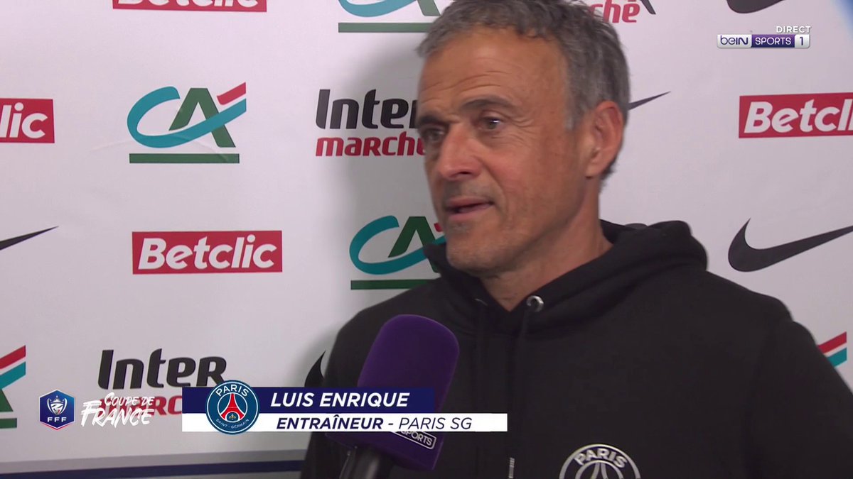 🇫🇷🏆 #CoupeDeFrance 💬 Luis Enrique (Paris Saint-Germain) : "C'était un match bizarre. Notre but avant la mi-temps nous a donné de l'espoir... Je crois que l'équipe est prête à n'importe quel scénario" #USLDPSG #CDF