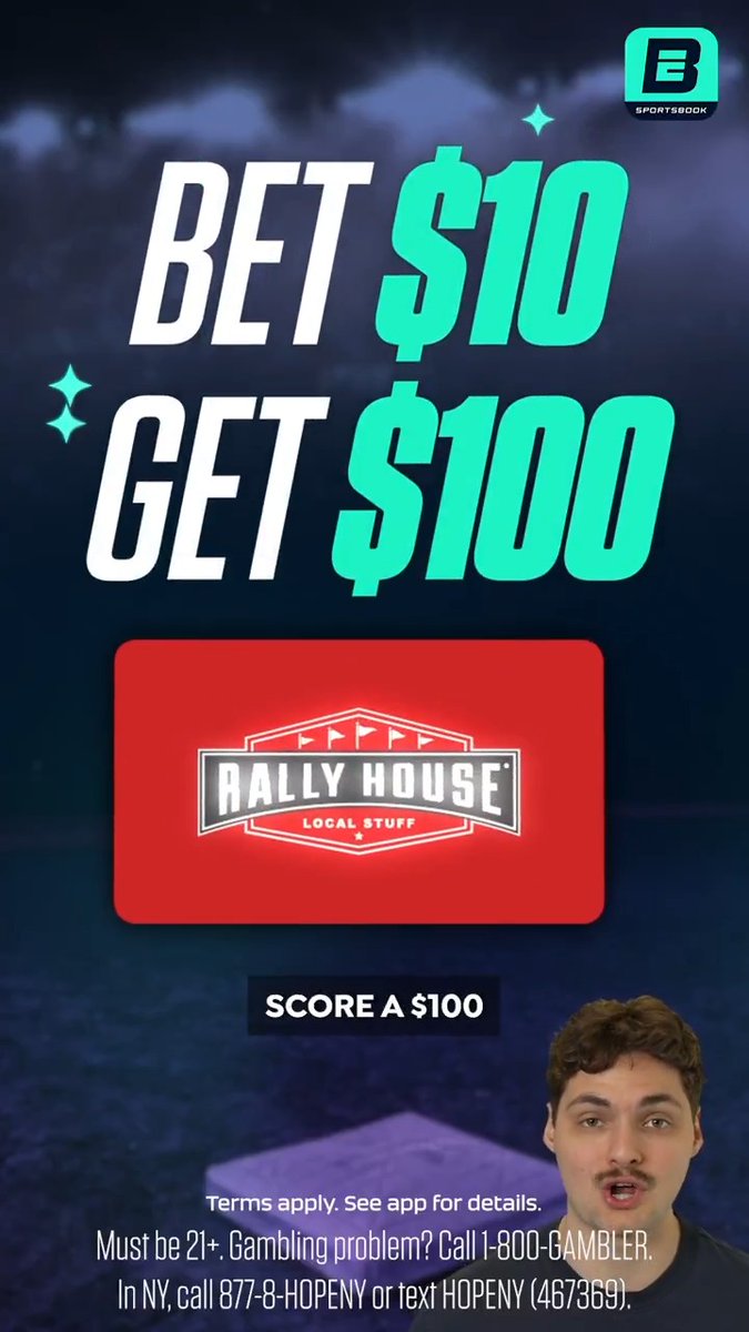 The MLB season is in full swing and to celebrate we've cooked up a great offer for new users! 👀 The first 500 players that register with promo code RALLY &amp; deposit $10 or more will get a $100 Rally House gift card ✅ Download ESPN BET &amp; register NOW!