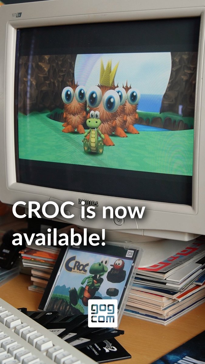 THE LEGEND IS BACK! 🐊 The cult-classic Croc Legend of the Gobbos and its remastered version are now available on GOG! 👉 After almost 30 years, the most lovable green hero awaits—ready to capture the hearts of nostalgic fans and new players alike. Grab it now and preserve its magic forever 💜💿 Argonaut Games