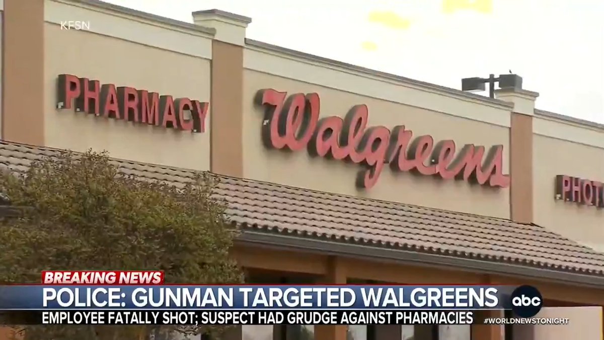 A man in Madera, California is under arrest after allegedly shooting and killing a Walgreens employee. According to police, the suspect had a grudge against large scale pharmacies. Aaron Katersky has details.