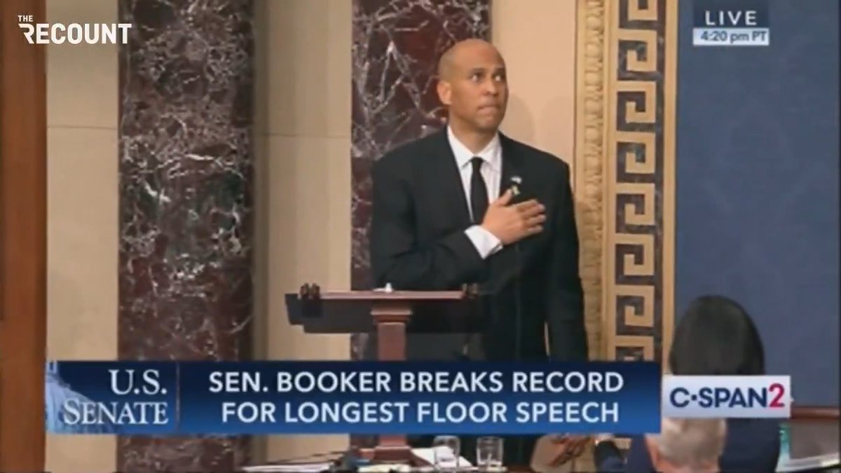 Sen. Cory Booker officially breaks the record for longest floor speech ever.
