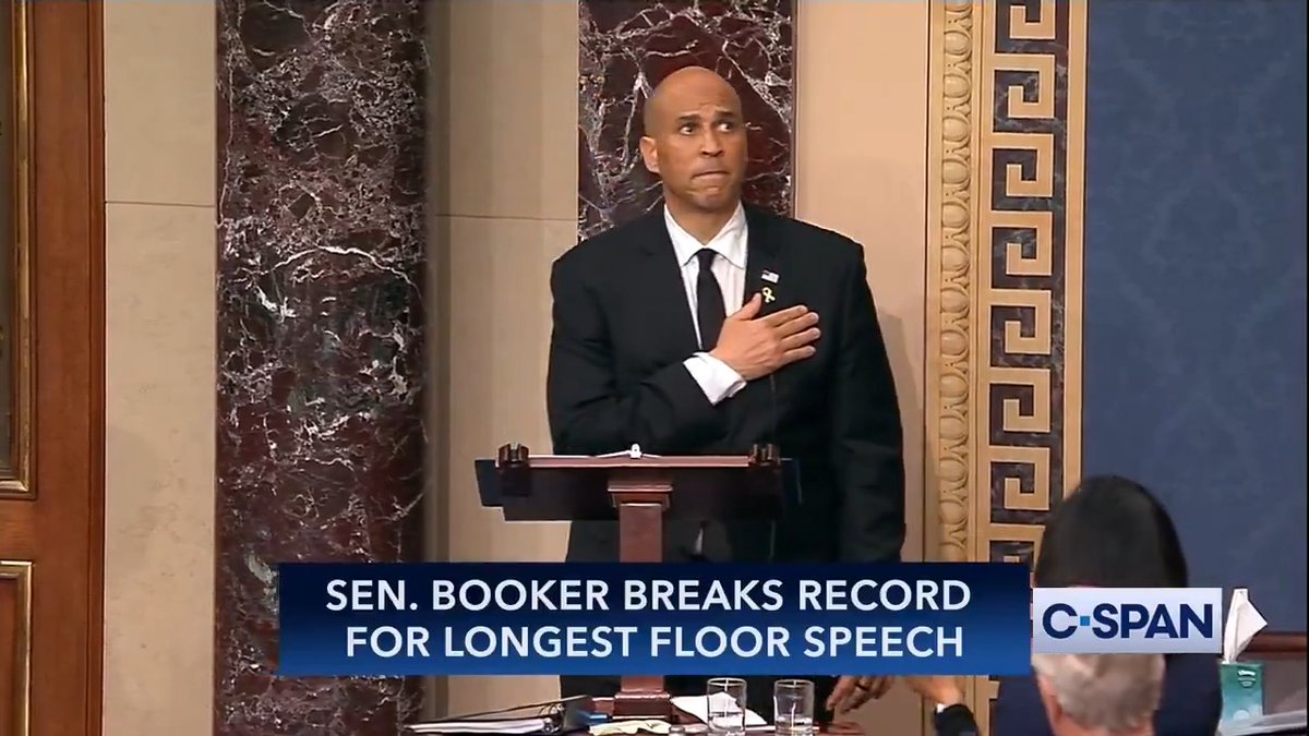 Watch Cory Booker break the record for the longest filibuster in U.S. Senate history: