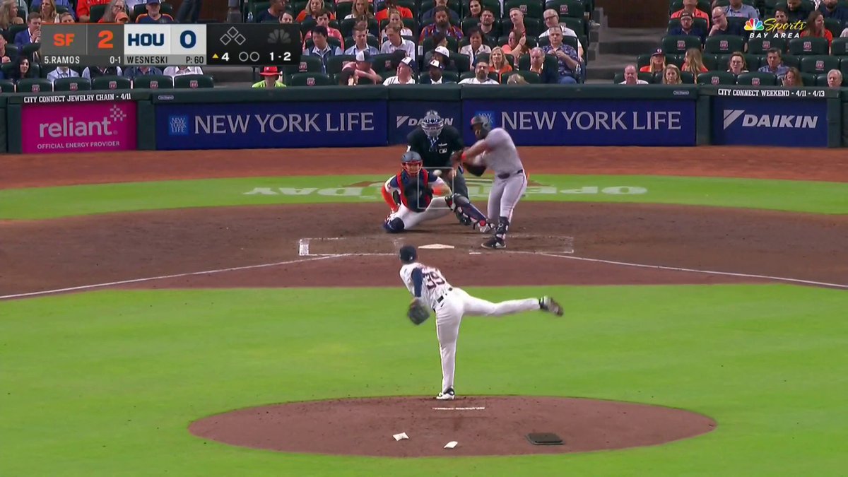 The only Giants with an extra-base hit in the first five games of a season: Felipe Alou, Willie Mays ... and Heliot Ramos