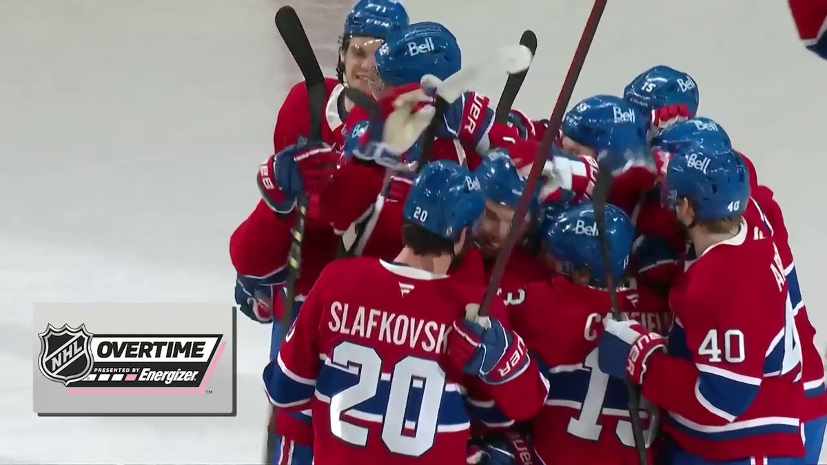 NICK SUZUKI 🤯 He scores at the end of the regulation and in Energizer OT to give the x - Canadiens Montréal two HUGE points!