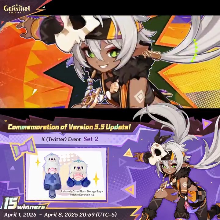 ✨Set 2✨ Commemoration of Version 5.5 Update 🎁Participate for a chance to win official merchandise. How to Participate: ① Follow Genshin Impact ② Retweet this post You can instantly check the event results here>>> #GenshinImpact