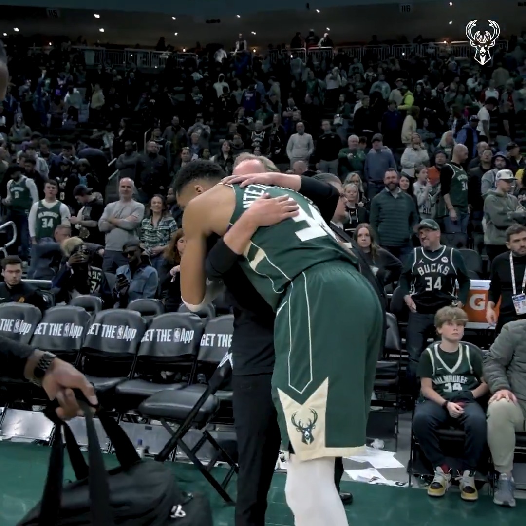 Giannis and Coach Bud. 💚