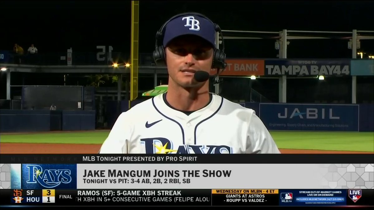 "This is all surreal. The last four days of my life have been unbelievable, the Big Leagues is everything everyone's ever said it is..." - Jake Mangum Tampa Bay Rays | #RaysUp
