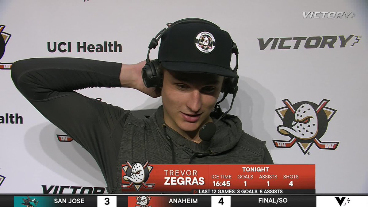 "We mess around in practice and maybe in warmups doing shootouts all the time. That's definitely a move that usually works, so it's cool to see him pull it off in the game." Z on his bestie's shootout goal🧡 Anaheim Ducks | #FlyTogether