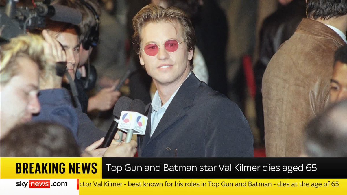 BREAKING: Val Kilmer, the actor who starred in Top Gun and played Batman and Jim Morrison, has died aged 65. Sky's Mollie Malone has the latest. Read more here: 📺 Sky 501 and YouTube