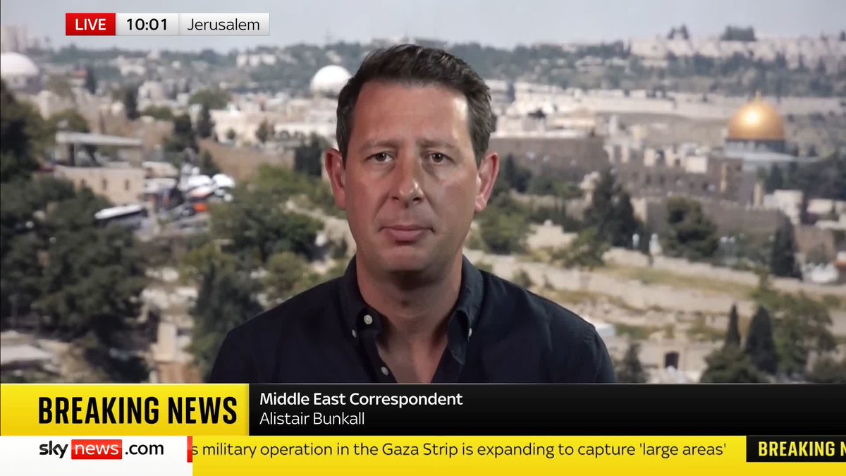 Sky's Alistair Bunkall reports live from Jerusalem as Israel announced it will be expanding military operation in Gaza. 📺 Sky 501, Virgin 602, Freeview 233 and YouTube