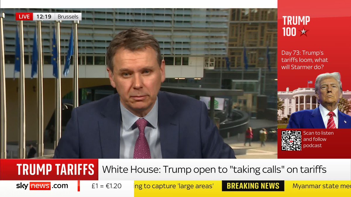 'The EU are bracing themselves for big tariffs as they sell more goods to the US than in return.' Sky's Adam Parsons reports from Brussels ahead of Trump's 'Liberation Day' tariffs.