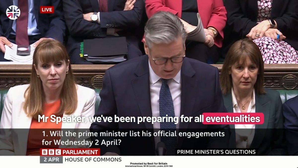 Keir Starmer opens #PMQs with a statement on Trump's tariffs, saying "we will rule nothing out". 👉 Here's an option for the PM. A better trade deal &amp; deep alignment with the EU could effectively cancel out the impact of US tariffs - and boost UK GDP by up to 1.5% long term.