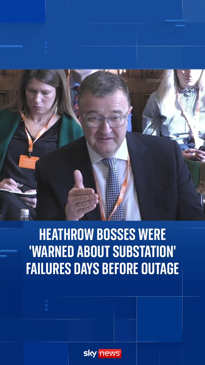 Heathrow bosses were 'warned about substation'. CEO of Heathrow Airline Operators Committee Nigel Wicking tells MPs he had warned Heathrow bosses about power supply issues days before the fire caused an outage.