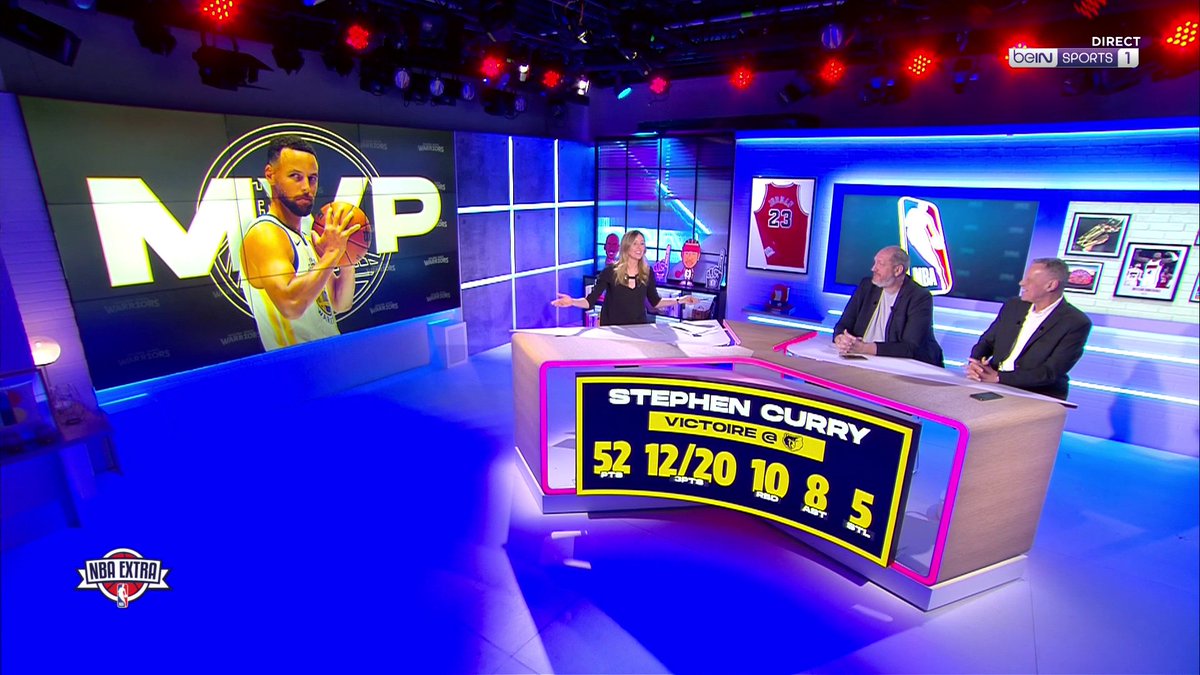 🏀 #NBAextra 🏆 Stephen Curry est notre MVP de la nuit ! 📈 𝟓𝟐 - 𝟏𝟎 - 𝟖 - 𝟓 ! c'est fort !
