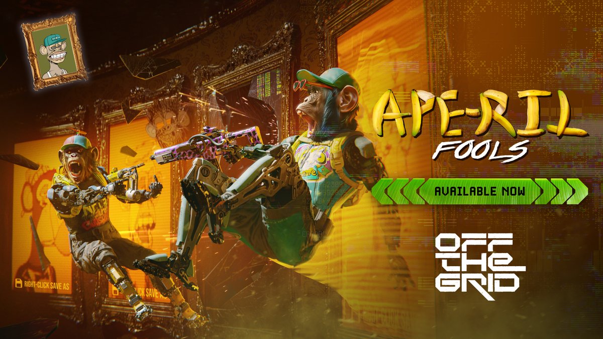 The APE-RIL Content Pack with Bored Ape Yacht Club 🍌 is now live via OTG Pro. Time to go full ape sh*t with two bored apes battling for clout, coin, and chaos!