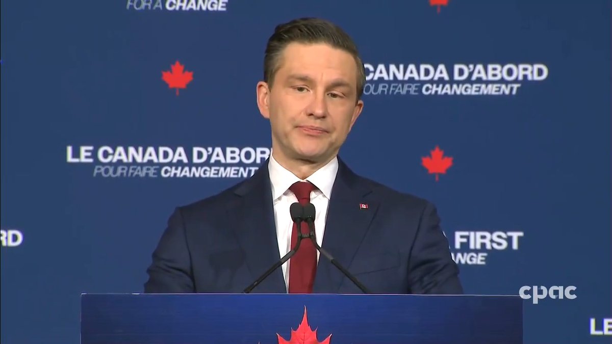 "Why not end the uncertainty that is paralyzing both sides of the border and that is also costing us jobs today," says Conservative Leader Pierre Poilievre as he pledges an immediate renegotiation of the CUSMA trade agreement if his party forms government. #cdnpoli #elxn2025
