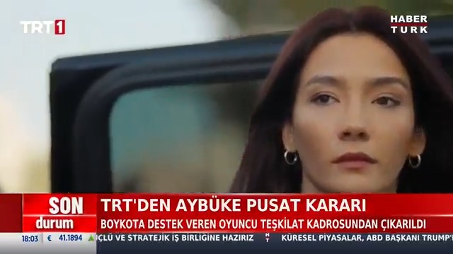 #SONDURUM - TRT'den Aybüke Pusat kararı... Boykota destek veren oyuncu Teşkilat kadrosundan çıkarıldı.